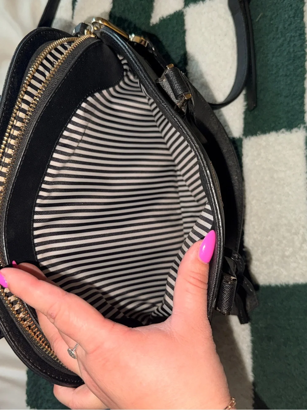 BRAND NEW Kate spade Black Saffiano Dome Satchel